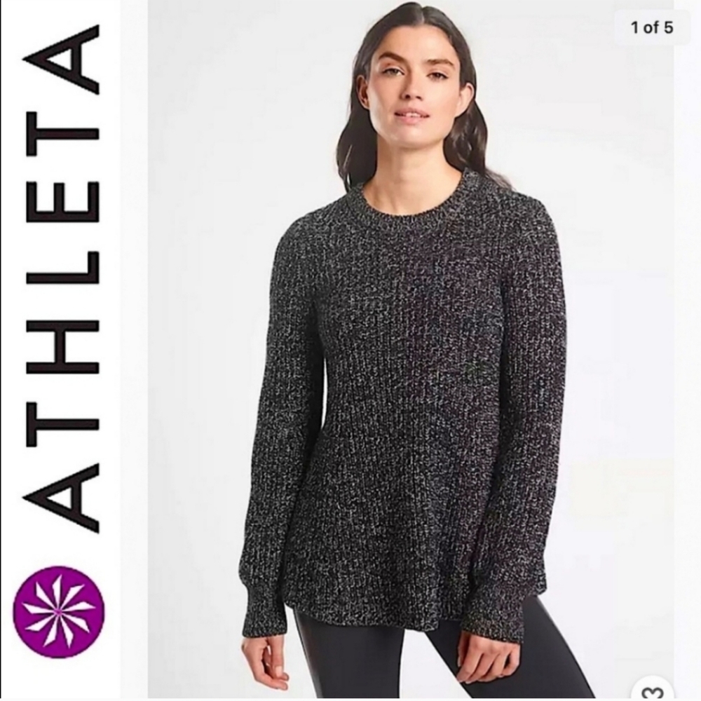 Athleta Sierra Crew Neck Wool Knit Pullover Sweater - Picture 1 of 14